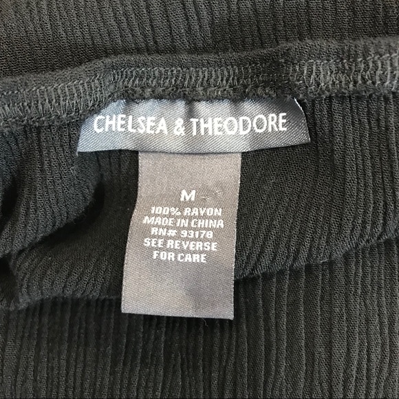 Chelsea & Theodore ruffle black tunic top M - Picture 4 of 6
